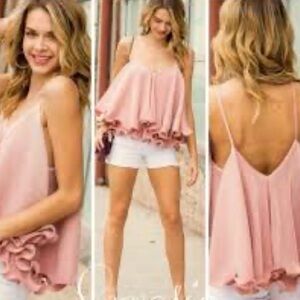 Blush Pink Pleated Camisole Top